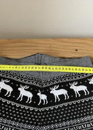 Утепленные женские лосины с оленями зимние брюки на флисе3 фото