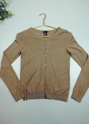 Женский базовый кардиган цвета капучино, хлопковый свитер h&m basic
