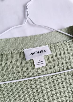 Кардиган, свитер, кофта, вязанный, зеленый, monki10 фото