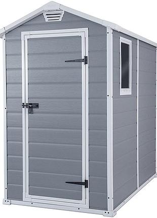 Садовый домик keter manor 4×6 серый 4