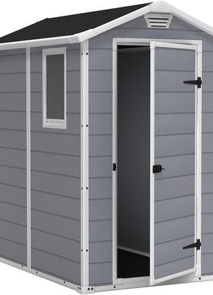 Садовый домик keter manor 4×6 серый 7