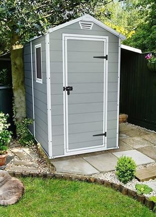 Садовый домик keter manor 4×6 серый 8