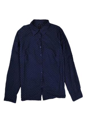 Женская рубашка с длинным рукавом chicoree темно-синяя в горох размер l