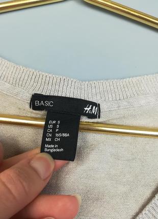 Женский бежевый пуловер h&amp;m basic, базовый свитер с вырезом10 фото