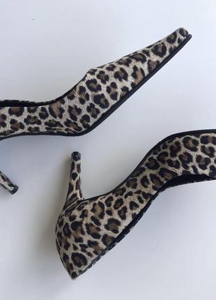 Кожаные туфли в леопардовый принт германия кожа шкіряні туфлі лодочки5 фото