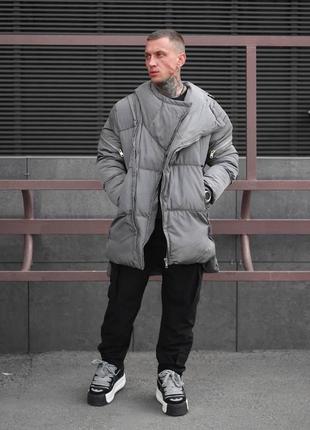 Мужская премиум зимняя куртка пуховик необычный качественный теплый надежный
