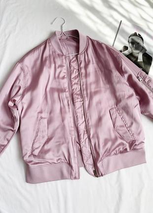 Бомбер, куртка, рожевий, подовжений, h&m