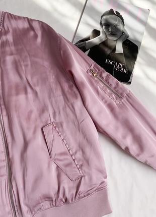 Бомбер, куртка, розовый, удлиненный, h&m9 фото