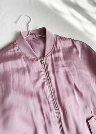 Бомбер, куртка, розовый, удлиненный, h&m8 фото