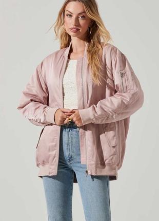 Бомбер, куртка, розовый, удлиненный, h&m8 фото