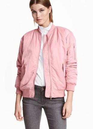 Бомбер, куртка, розовый, удлиненный, h&m4 фото