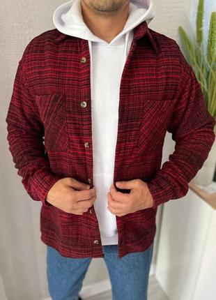 Мужская байковая оверсайз рубашка топ качества 🔥