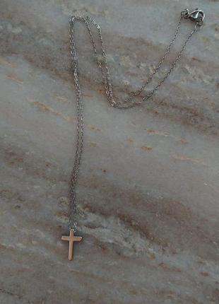 Крестик на цепочке из ювелирной стали2 фото