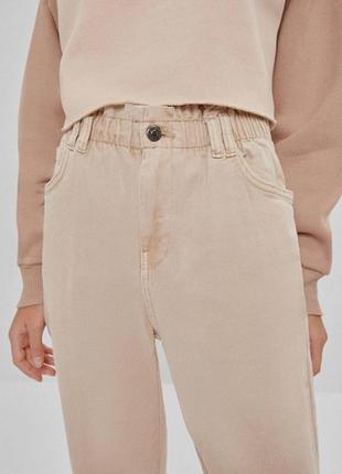 Джинсы mom bershka  размер 38 (наш 42) на резинке с высокой посадкой оригинал4 фото