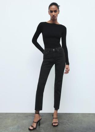 Джинси zw the slim cropped/ джинси zara прямого крою/чорні джинси zara