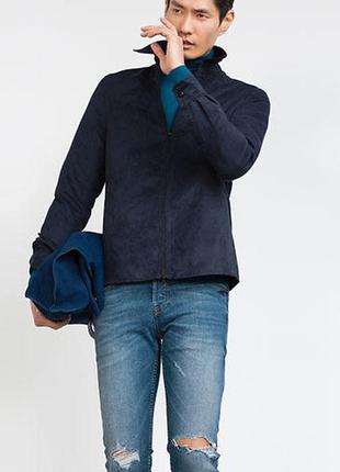 Фирменная куртка ветровка рубашка под замш zara, размер м1 фото