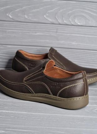 40-46рр! кожаные мужские коричневые прошитые туфли на широкую ногу  tm tatis!!!2 фото