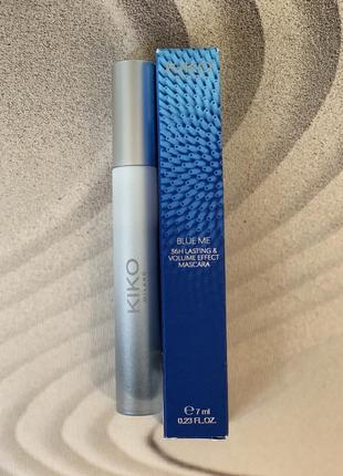 Туш об'ємна kiko milano blue me 36h lasting&volume effect mascara стійкість до 36 годин