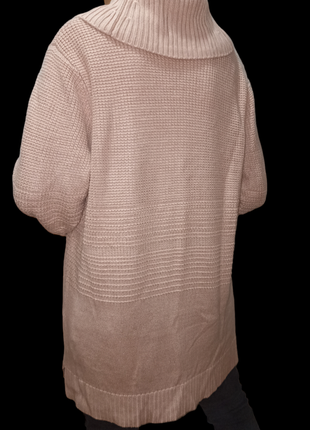 Calvin klein свитер оверсайз с воротником розово пудровый цвет7 фото