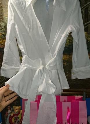 Растительная натуральная блузка на запах с-м1 фото