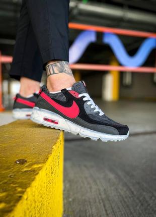 Nike air max 90 terrascape black red, кроссовки мужские найк аир макс 90, кроссовки мужские найсны-осень, мужские кроссовки