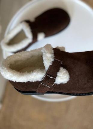 Замшевые сапоги ботинки тапки на овчине из натуральной замши3 фото