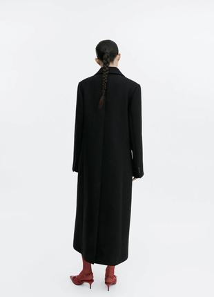 Mango xs s m l xlструктурированное пальто из шерсти шерсть черное новое оригинал5 фото