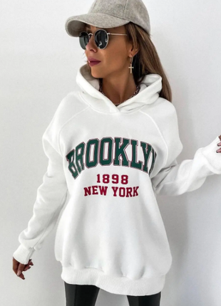 Женский худи удлиненный с капюшоном флис «brooklyn» 8 цветов rin4950-713iве