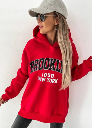 Женский худи удлиненный с капюшоном флис «brooklyn» 8 цветов rin4950-713iве