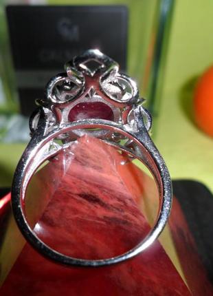 Роскошная серебряная кольца с натуральным розово-красным рубином, рубин, серебро 925 пробы, тайланд2 фото