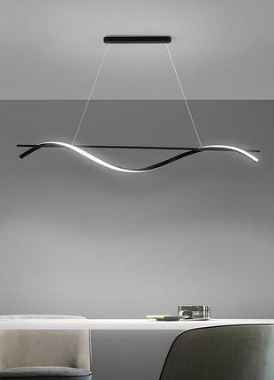 Люстра стельова led no8-1000-bk-k чорний 30-160х10х100 см.