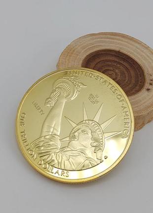 Монета сувенірна "статуя свободи" (колір — золото) арт. 04054