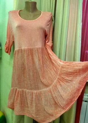 Платье лён аиско за италия туника сарафан