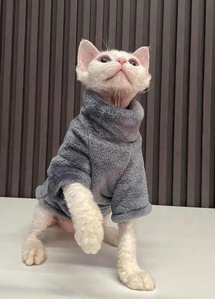 Тёплая одежда для котов сфинкс, зимняя одежда для собак и кошек. тёплый свитер для домашних животных4 фото