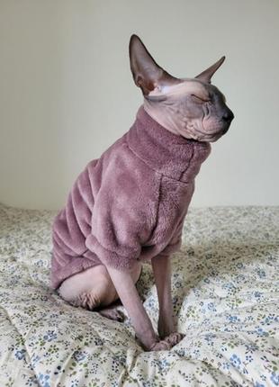 Тёплая одежда для котов сфинкс, зимняя одежда для собак и кошек. тёплый свитер для домашних животных6 фото