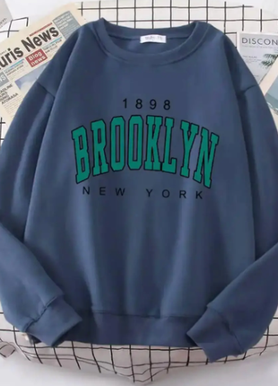 Свитшот женский brooklyn тринитка на флисе 5 цветов 2plbeg1408-903ве2 фото