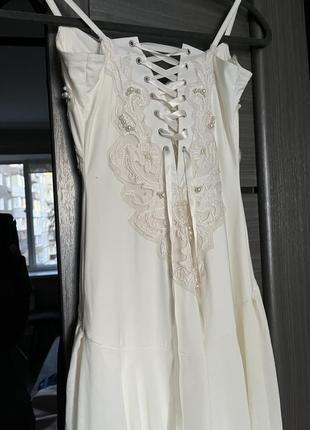 Бело-кремовое платье3 фото