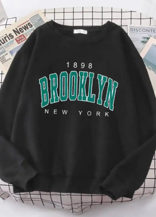 Свитшот женский brooklyn тринитка на флисе 5 цветов 2plbeg1408-903ве2 фото