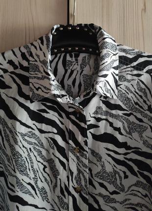 Льняная рубашка в принт зебра от marks&spencer 2xl5 фото