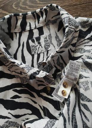 Льняная рубашка в принт зебра от marks&spencer 2xl8 фото