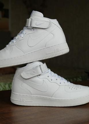 Кожаные кроссовки nike air force 1 mid '07 “white”