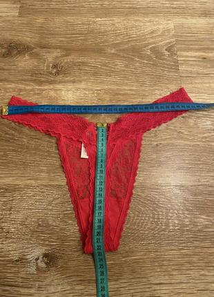 Шикарніс ажурні, трусики, бікіні, червоного кольору, від дорогого бренду: victoria’s secret 👌9 фото