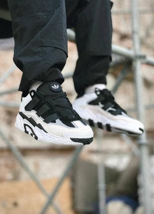Мужские кроссовки white adidas niteball black white