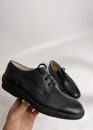 Кожаные туфли италия / размер 39 / черные туфли1 фото