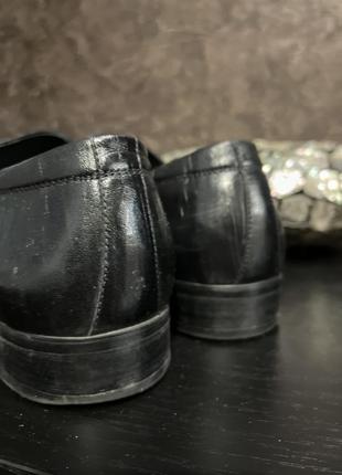 Кожаные мужские туфли черные5 фото