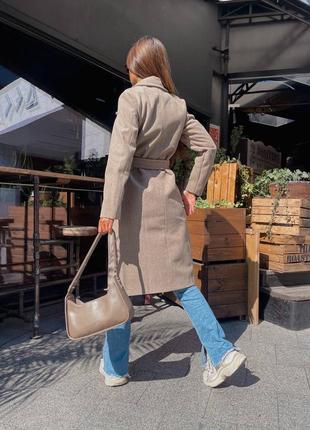 Классическое кашемировое пальто женское мокко цвета2 фото