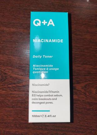 Q+a - заспокійливий антибактеріальний тонік з ніацинамідом - niacinamide - daily toner - 100ml