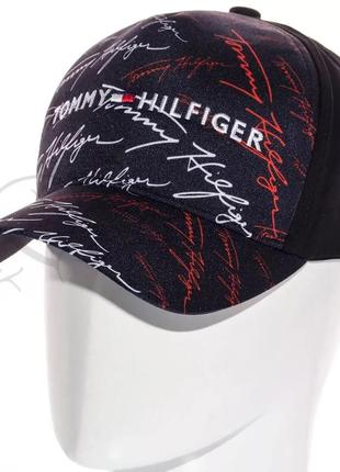 Бейсболка мужская тракер кепка брендовая сублимация tommy hilfiger sub21780 черный