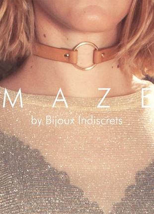 Чокер из экокожи bijoux indiscrets maze – single choker1 фото