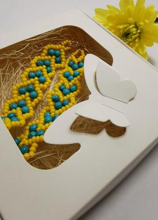 Браслет сердечка, желто-голубой браслет, браслет ручной работы, украинский браслет, handmade5 фото